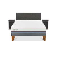 Cama Europea CIC Base Normal 2 Plazas Excellence Plus + Respaldo + 2 Veladores Villarrica