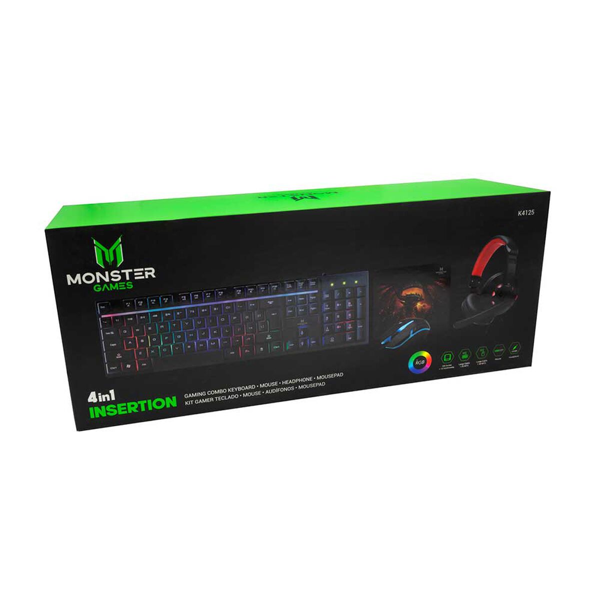 Kit Gamer 4 en 1 Monster Games Insertion