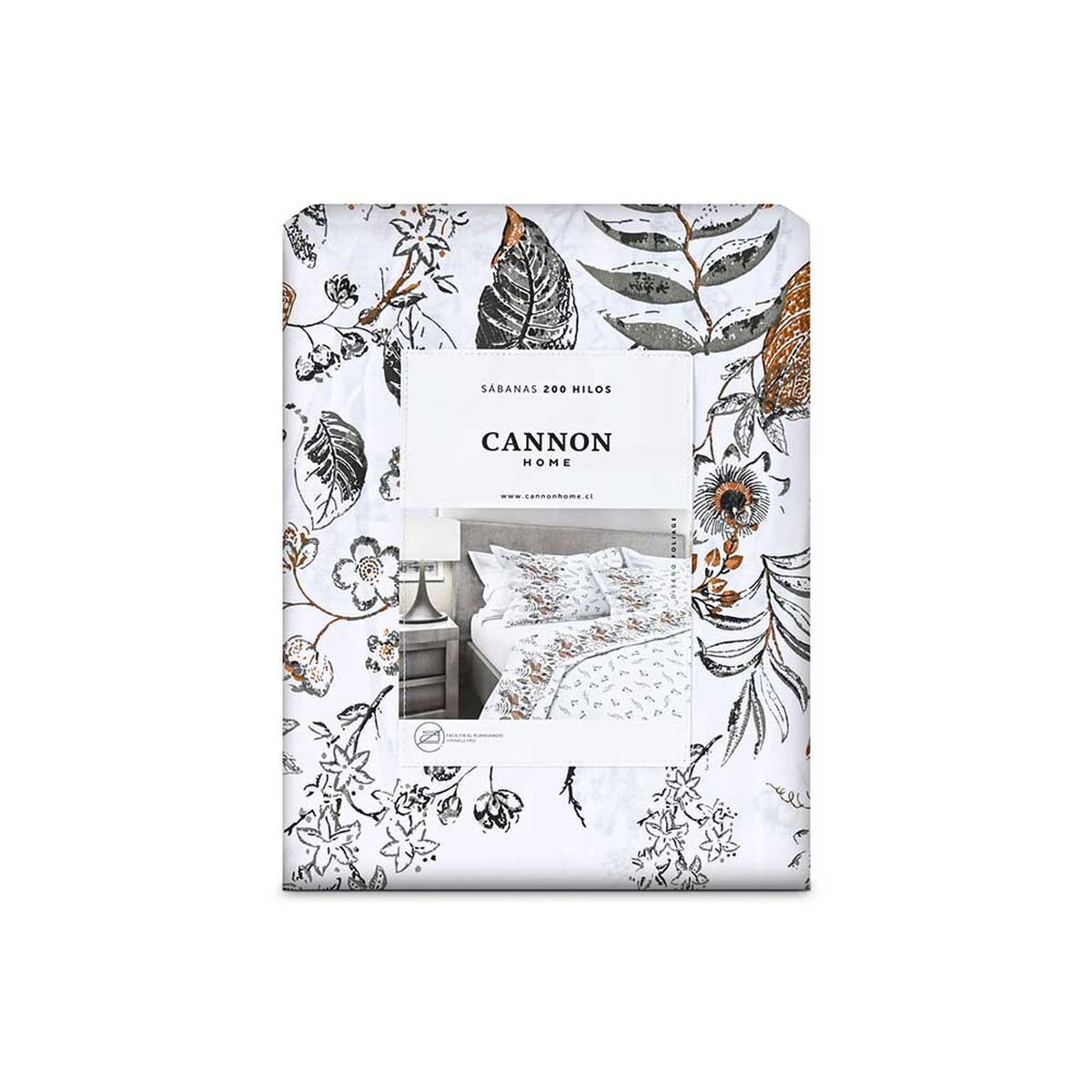 Juego de Sábanas Cannon 200 Hilos 2 Plazas Foliage Blanco