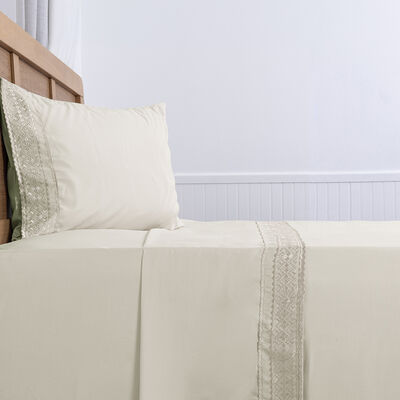 Imagen 2 del producto Juego de Sábanas Plumetti 1,5 Plazas Estampado Beige