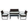 Juego de Living para Terraza Casanova Greta Sofá 2 Cuerpos + Dos Sillones 1 Cuerpo + Mesa de Centro Café