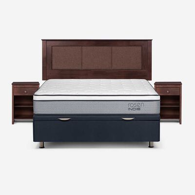 Boxet Rosen 2 Plazas Indie + Respaldo + 2 Veladores Rachel