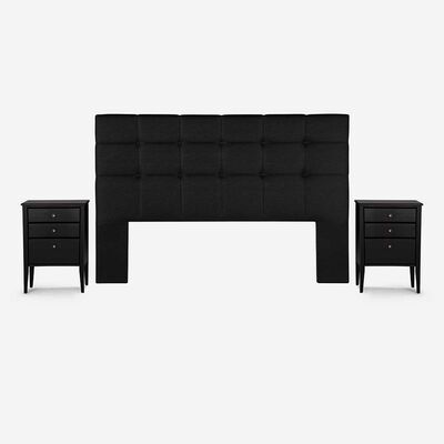 Imagen 2 del producto Cama Europea Rosen Base Dividida King Indie + Respaldo + 2 Veladores Issey Grafito