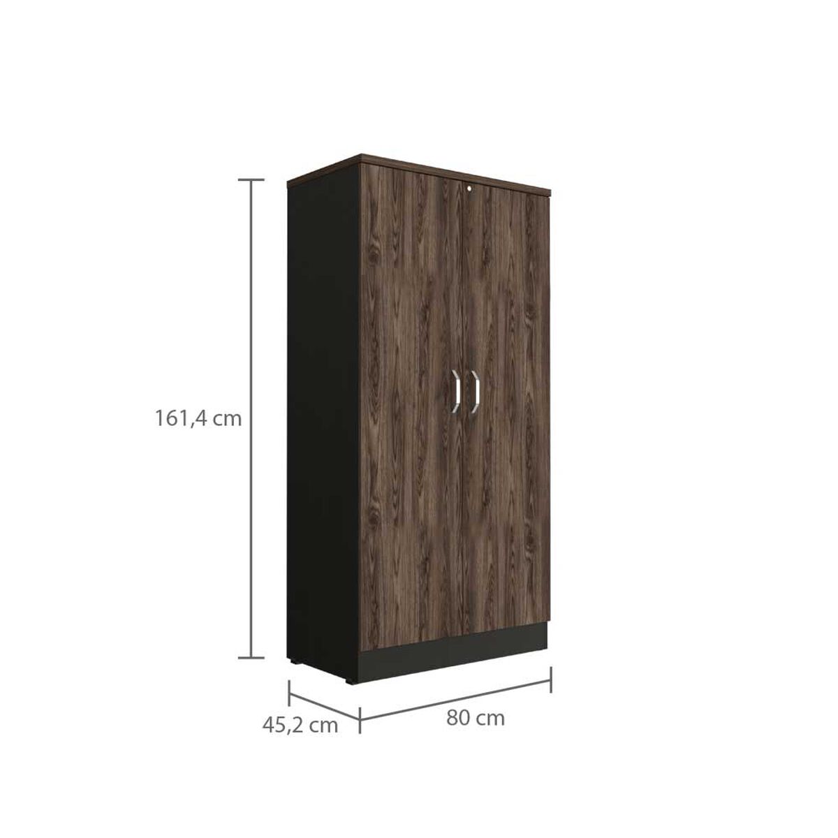 Biblioteca TuHome Home Office 2 Puertas Negro Soft Coñac