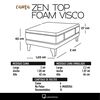 Cama Europea Latam Home 1,5 Plazas Zen Top Foam Visco Velvet Chocolate