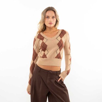 Sweater Tartán Mujer Icono