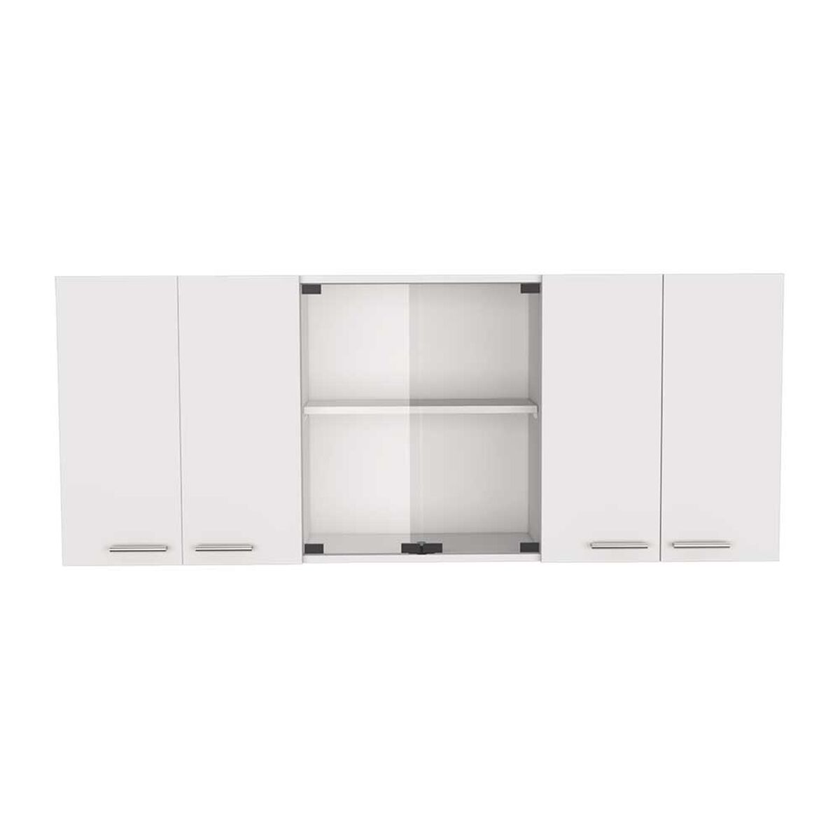 Mueble Superior de Cocina Tuhome 150 Vidrio 6 Puertas Blanco