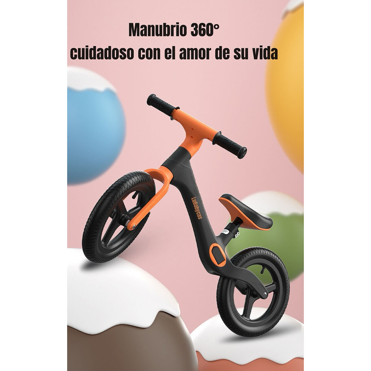 Bicicleta de Equilibrio 2-6 Años Aro 12 LuBabycas Naranja