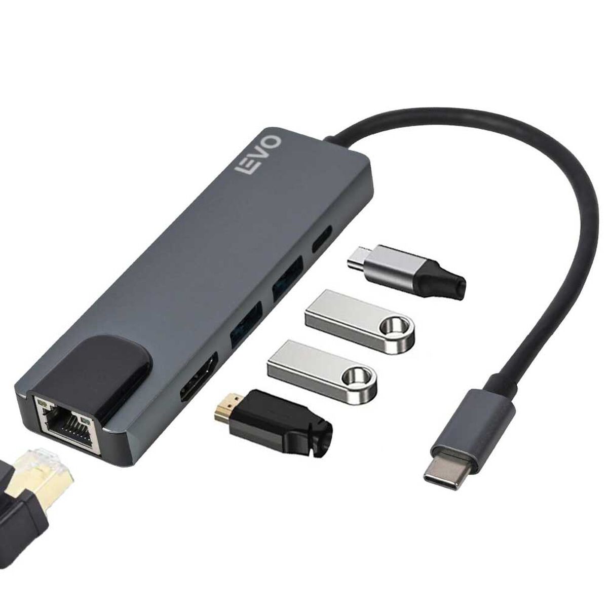 Adaptador Multipuerto Levo Hub 5 en 1