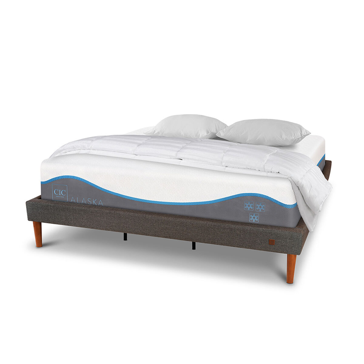 Cama Europea CIC King Alaska + Almohadas + Plum&oacute;n