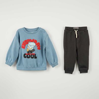 Imagen 1 del producto Conjunto Polerón+Pantalón Chess Baby Celeste, Mostaza