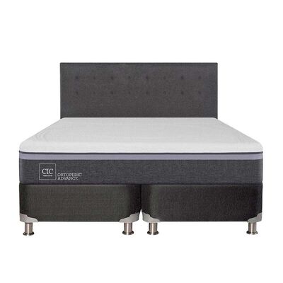Imagen 1 del producto Box Spring CIC Base Dividida King Ortopedic Advance + Respaldo Eufrates