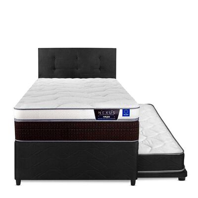 Imagen 2 del producto Cama Nido Flex 1,5 Plazas Nexus+Respaldo Royal Negro