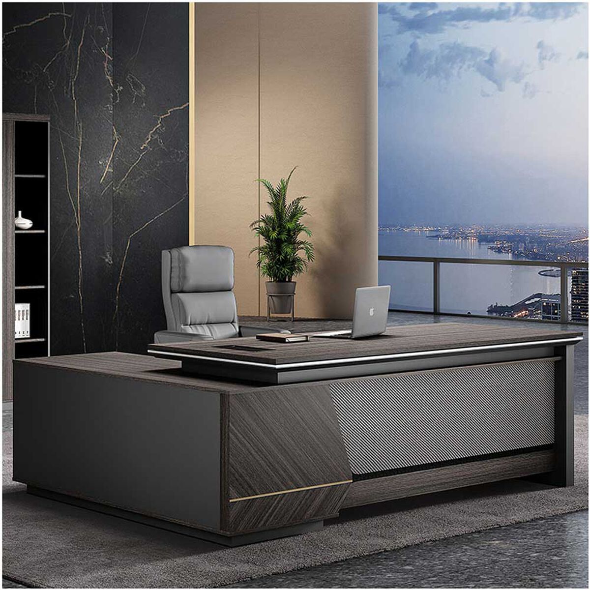 Escritorio Rodler Majestic Caf&eacute; 200 x 165 cm.