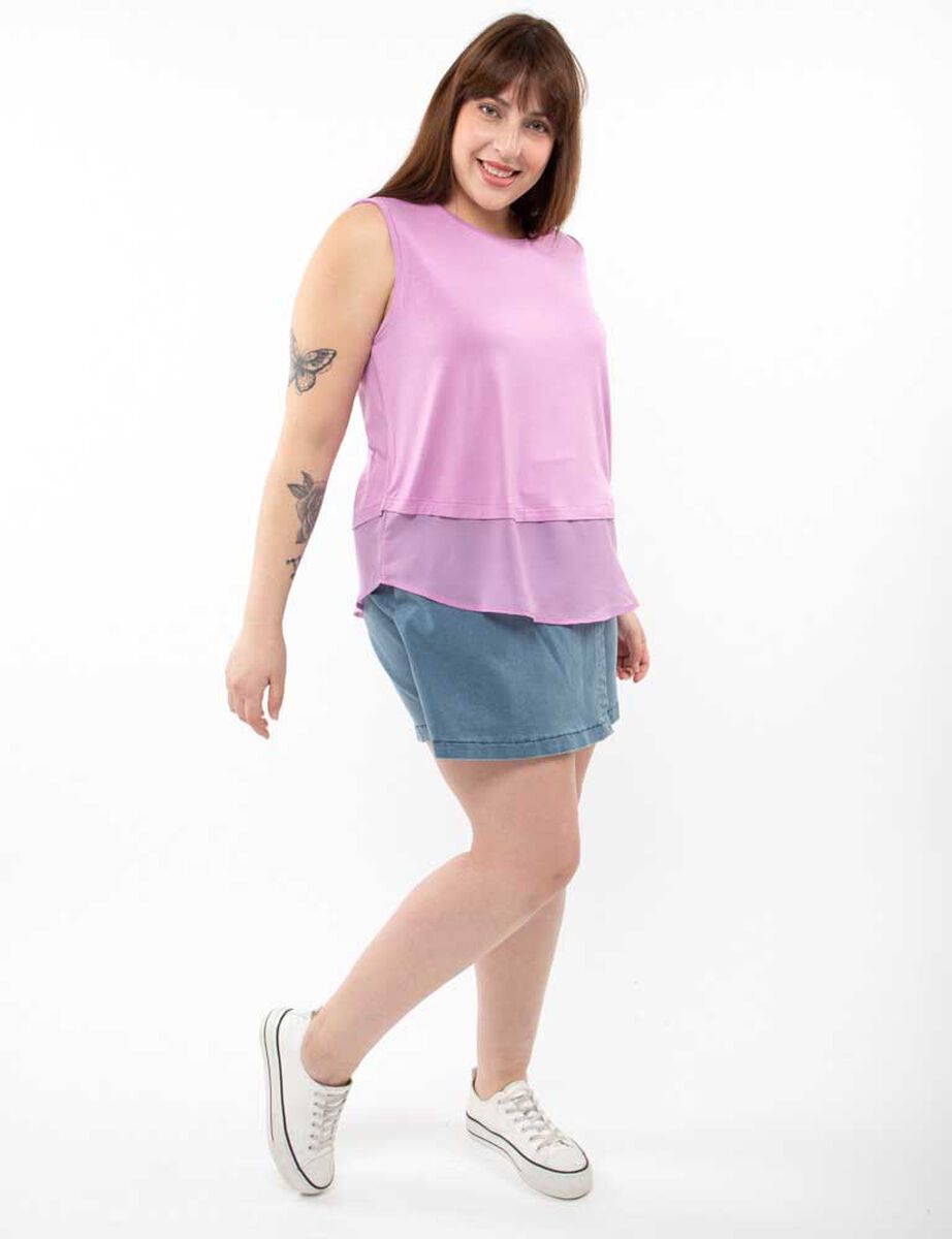 Polera Lisa Sin Mangas Mujer Extralindas