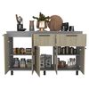 Mueble de Cocina Inferior TuHome Hasselt 2 Puertas 2 Cajones Gris Rovere