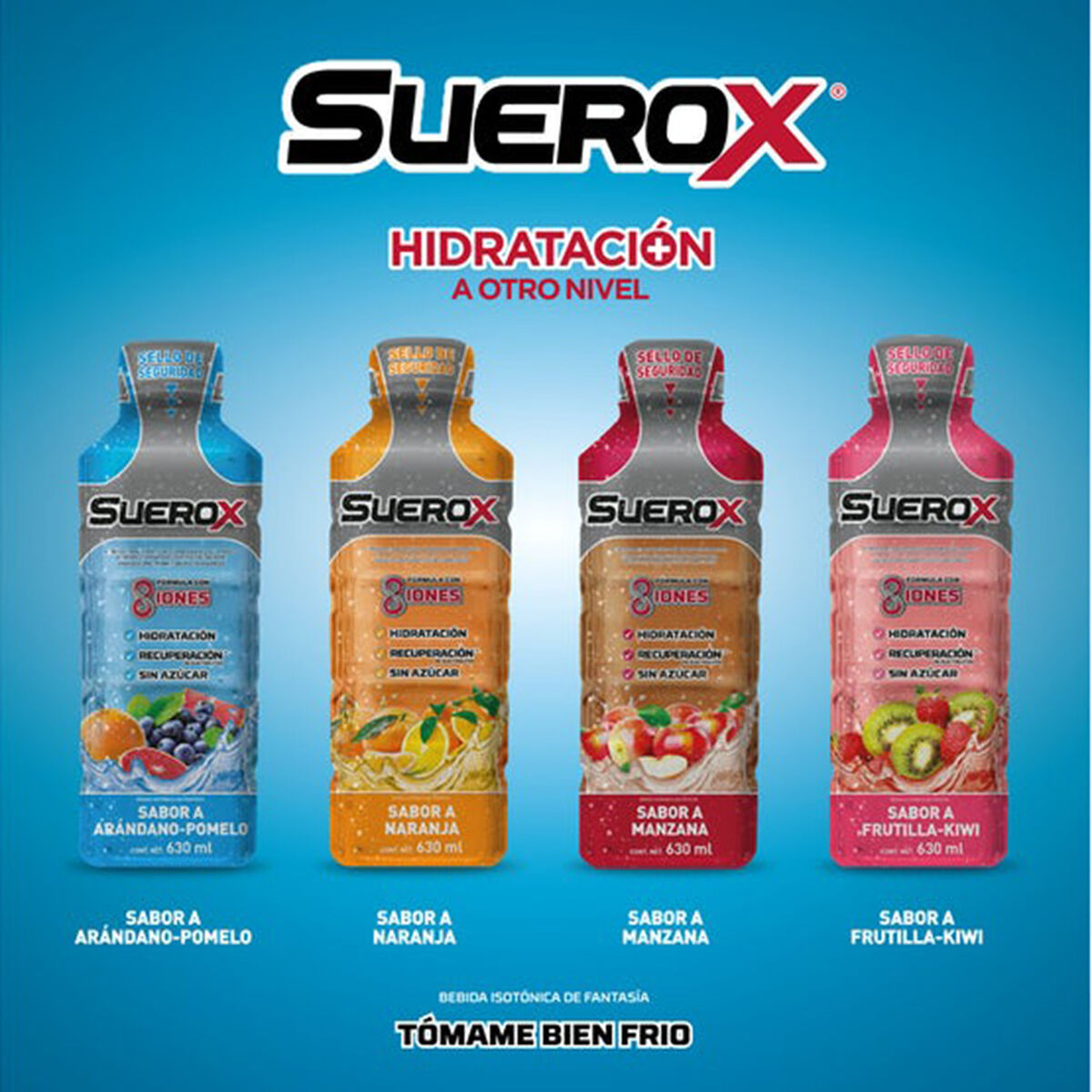 Pack Suerox 06 Bebidas Sabor Arándano 600 ml c/u