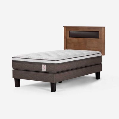 Cama Europea Rosen 1,5 Plazas New Style 6 + Respaldo Ferrera