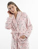 Bata Coral Fleece Lunas Mujer Icono