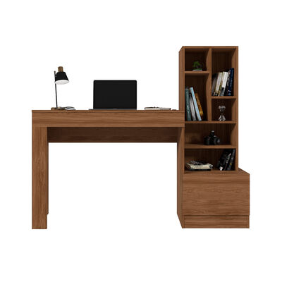 Imagen 2 del producto Escritorio + Estante Vekkahome Linda 1 Puerta Café