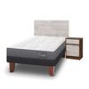 Cama Europea CIC 1,5 Plazas Anatomic + Respaldo + Velador Legno