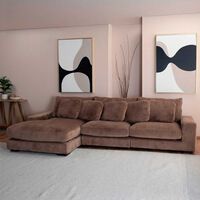 Sofá Seccional Daniels KM991LBR 4 Cuerpos Café