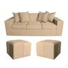 Sof&aacute; Muebles MYM Maxi 3 Cuerpos + Dos Pouf 1 Cuerpo Beige