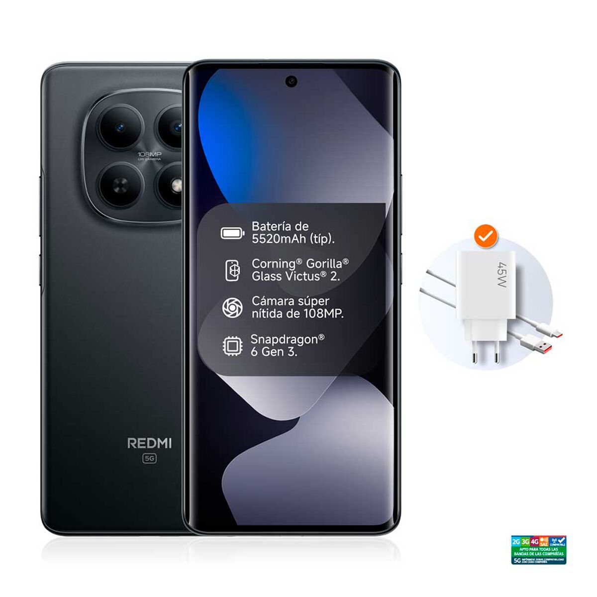 Celular Xiaomi Redmi Note 15 5G 256 6.77" Negro