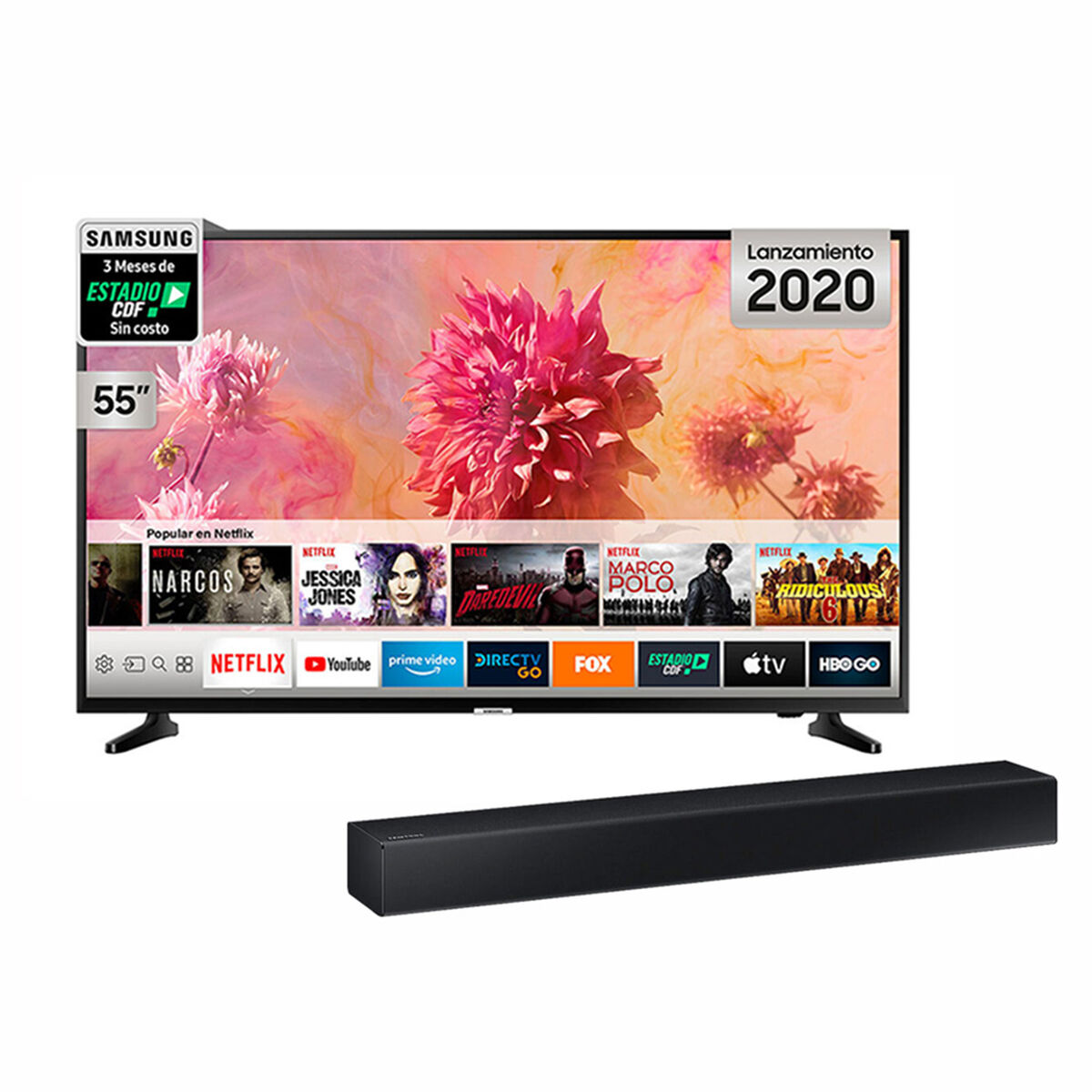 LED 55" Samsung NU7095 Smart TV UHD + Soundbar Samsung HW-N300/ZS