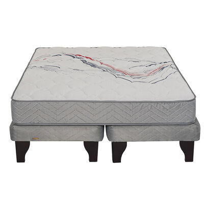 Cama Europea Base Dividida 2 Plazas Threrapedic Más Gris
