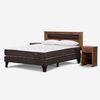 Cama Europea Rosen 2 Plazas Ergo T+ Respaldo +2 Veladores Ferrera + 2 Almohadas Light