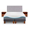 Cama Europea CIC Base Dividida 2 Plazas Alaska + Respaldo + 2 Veladores