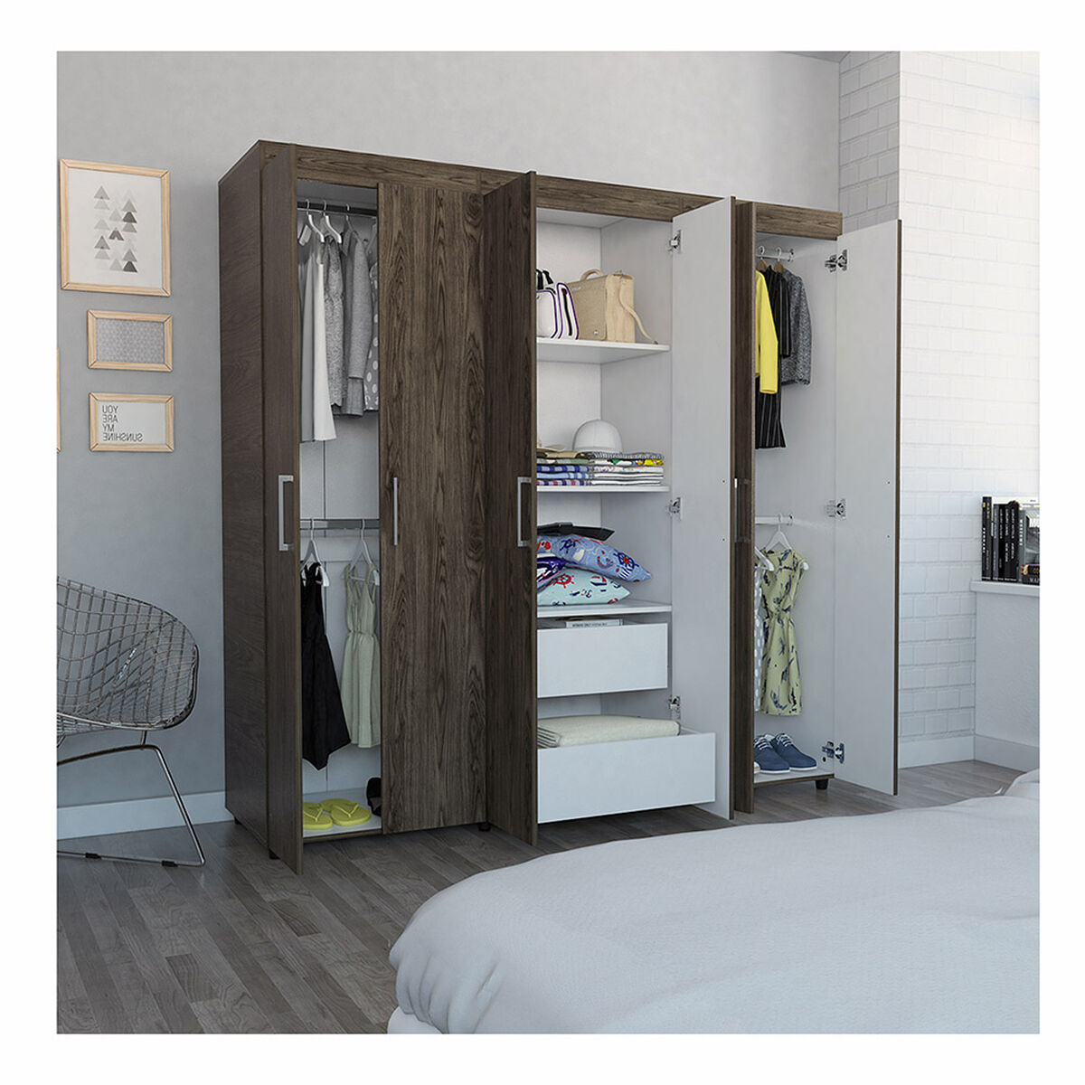 Clóset TuHome Amatista 6 Puertas 2 Cajones