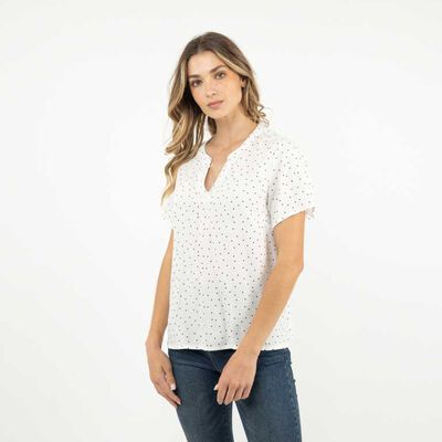 Blusa Manga Corta Mujer Portman Club Blanco, Navy, Negro, Rojo