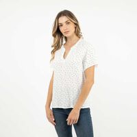 Blusa Manga Corta Mujer Portman Club Blanco, Navy, Negro, Rojo