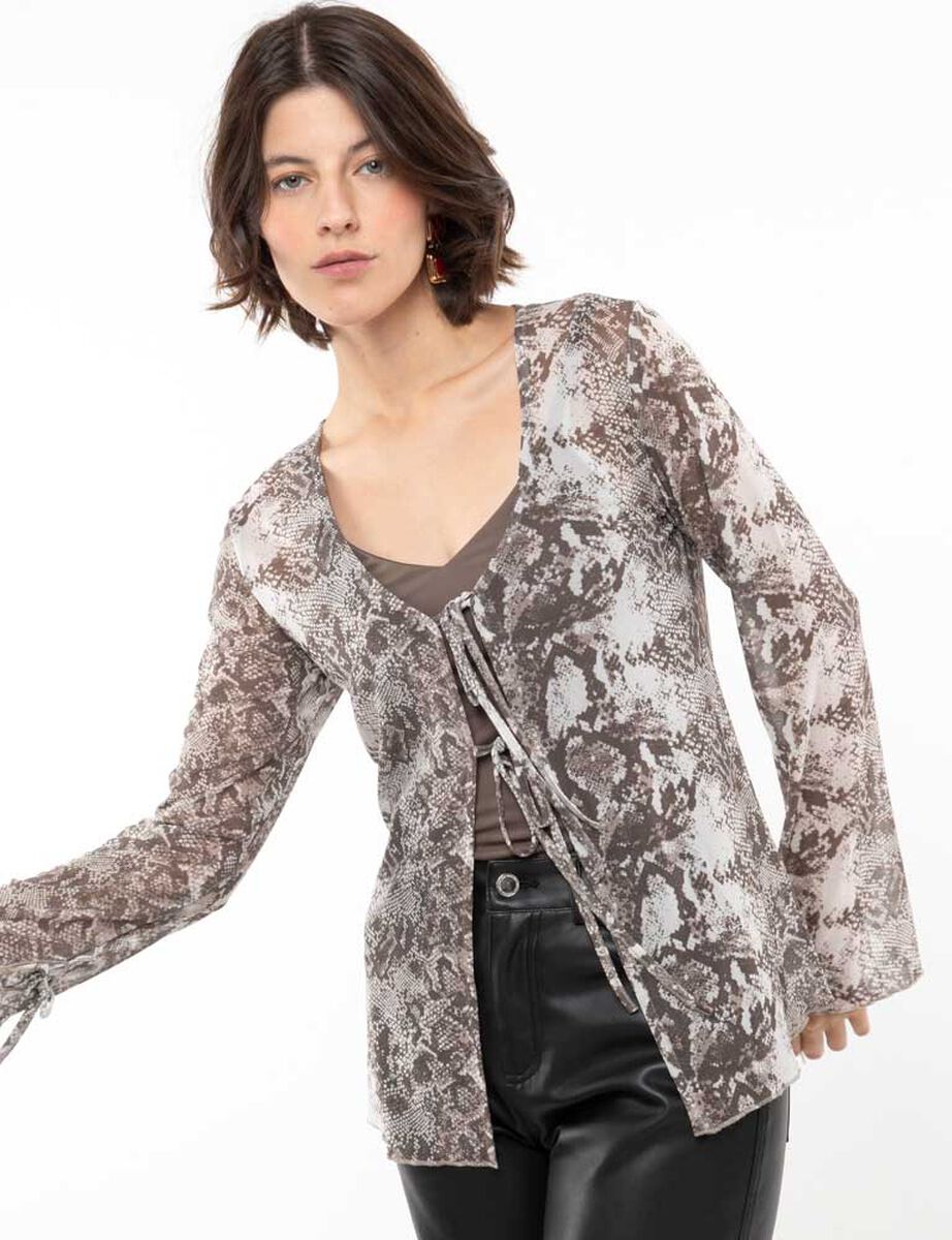 Blusa Estampada Manga Larga Mujer Zibel