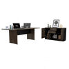 Combo Oficina Mesa Reuni&oacute;n + Gabinete 2 Puertas Negro TuHome Home Office