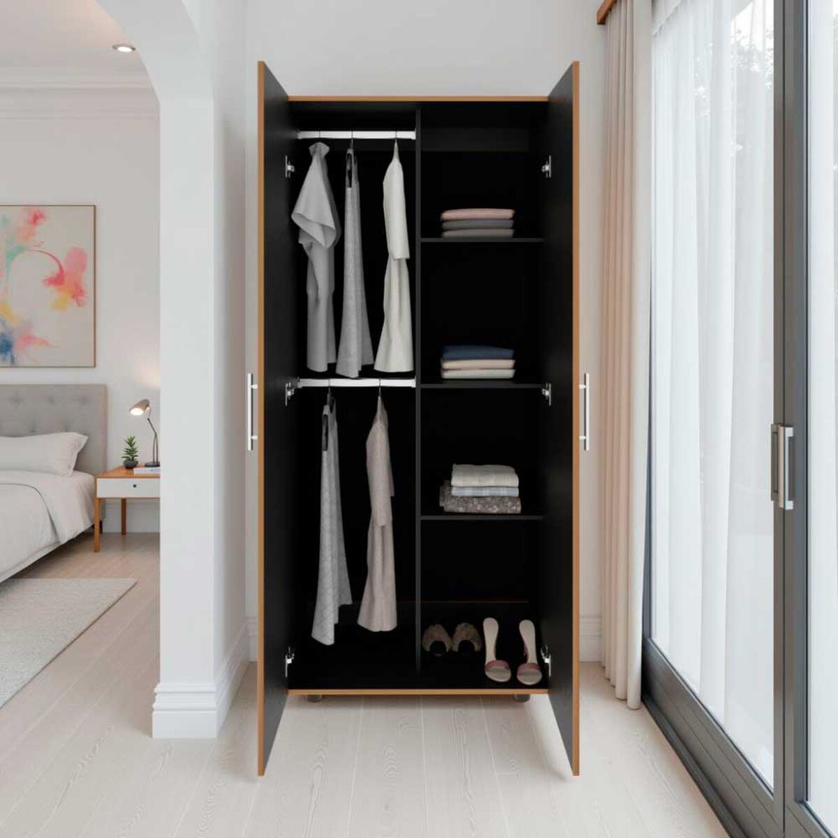 Closet Tuhome Tera 2 Puertas Fresno Europeo-Wengue