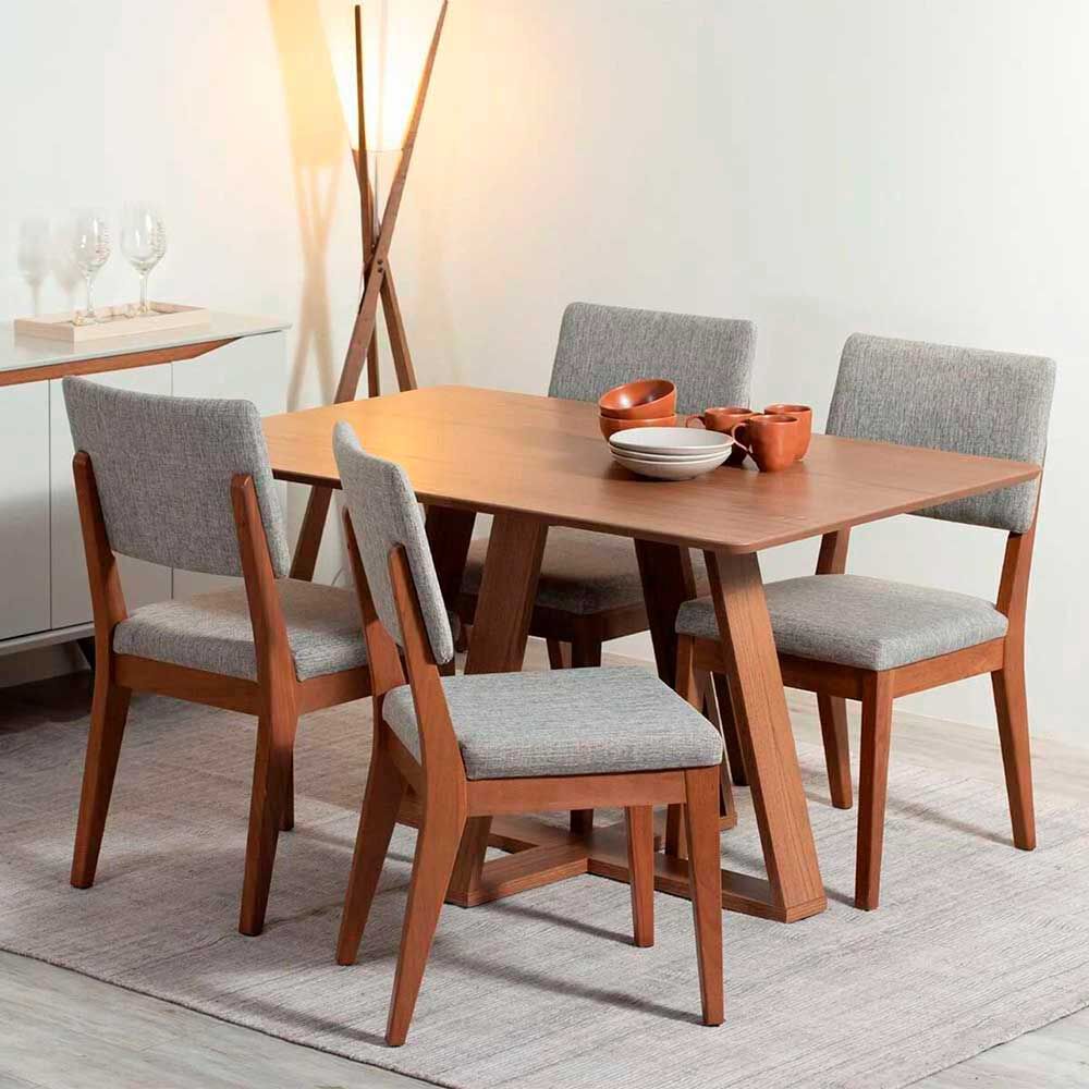 Juego de Comedor Decocasa Avena 4 Sillas Canela