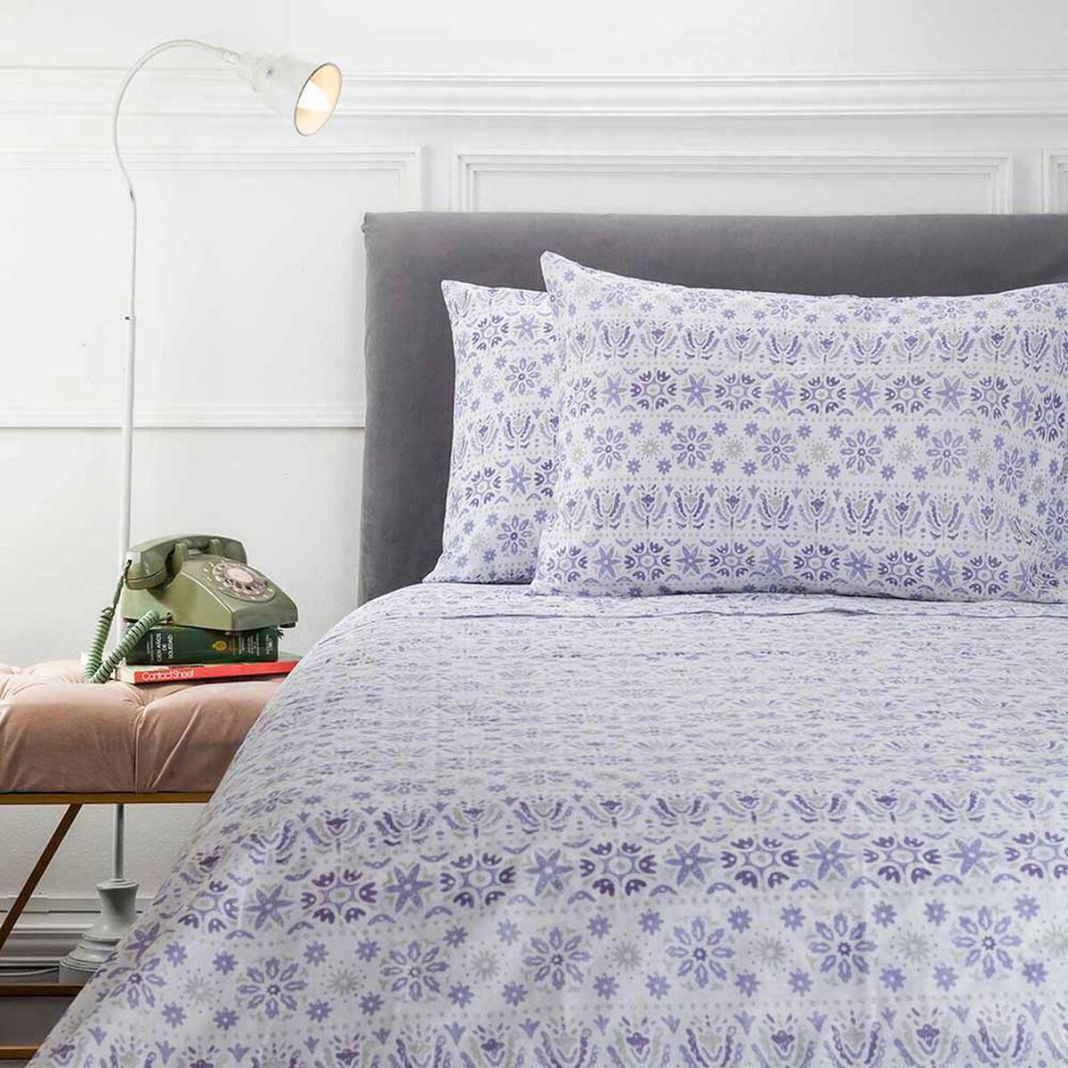 Juego de S&aacute;banas Estampadas Casa Linda 132 Hilos 1,5 Plazas Mandala