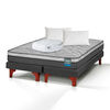 Cama Europea Flex 2 Plazas Dream Pocket Box B/D + 2 Almohada + Cubrecolchon Basico