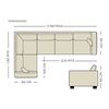 Sofá Seccional Izquierdo Living Factory New Paris Chaise Longue + Sofá 4 Cuerpos Crudo