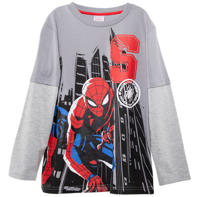 Polera Manga Larga de Algodón Niño Spiderman