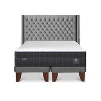 Cama Europea CIC Base Dividida 2 Plazas Lux + Respaldo Sesia