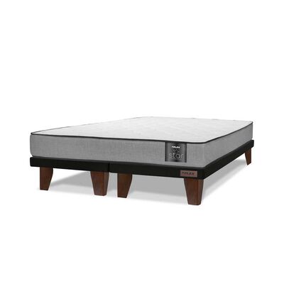 Imagen 2 del producto Combo Cama Europea Flex Base Dividida 2 Plazas Star + Respaldo + 2 Veladores Casanova 2 Plazas Jequitiba