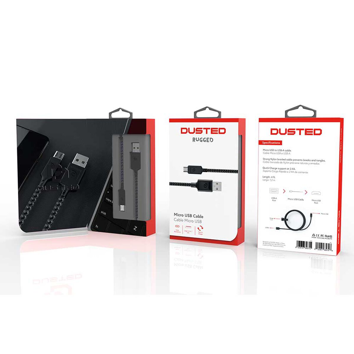 Cable Micro USB a Tipo-A Dusted Negro