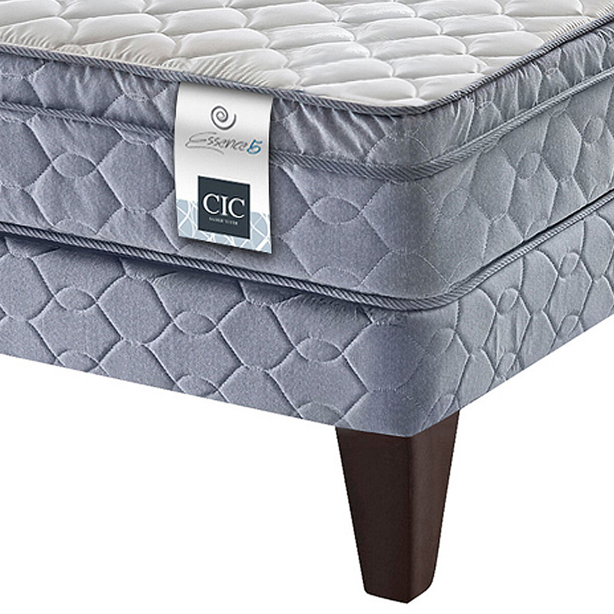 Cama Americana 1.5 Plazas CIC Essence 5 + Madera + Textil