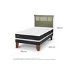 Cama Europea CIC 1,5 Plazas Ortopedic + Respaldo Dublin Olivo