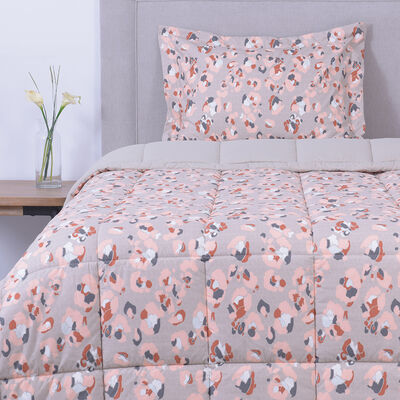 Plumón Estampado Sohome by Fabrics 1,5 Plazas Abstracto Beige
