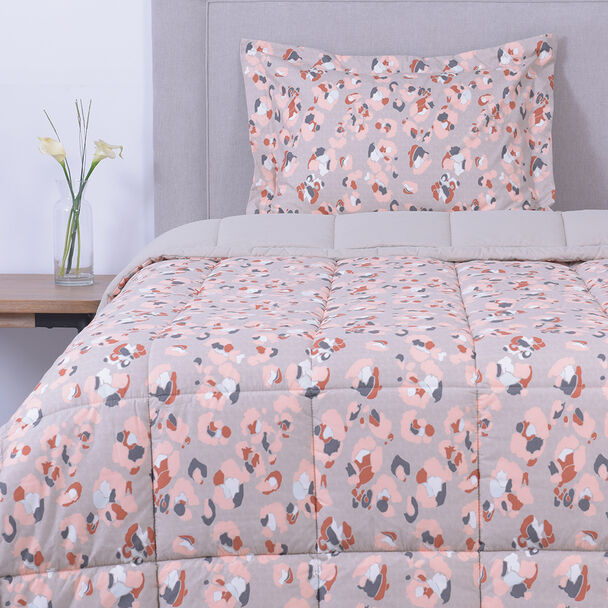 Plumón Estampado Sohome by Fabrics 1,5 Plazas Abstracto Beige